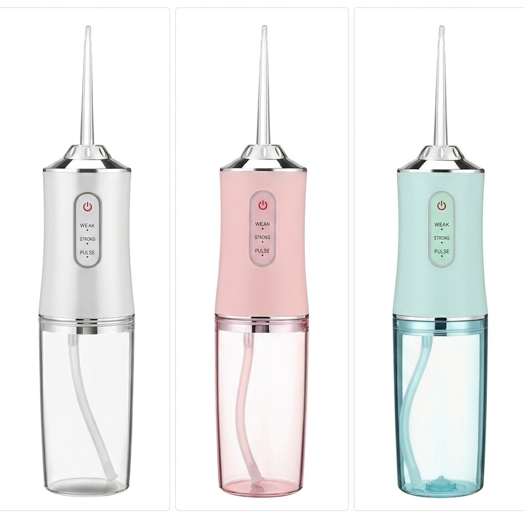 Irrigador Dental Portátil DentalFlow — 3 colores disponibles: blanco, rosado y turquesa