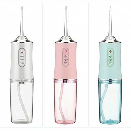 Irrigador Dental Portátil DentalFlow — 3 colores disponibles: blanco, rosado y turquesa